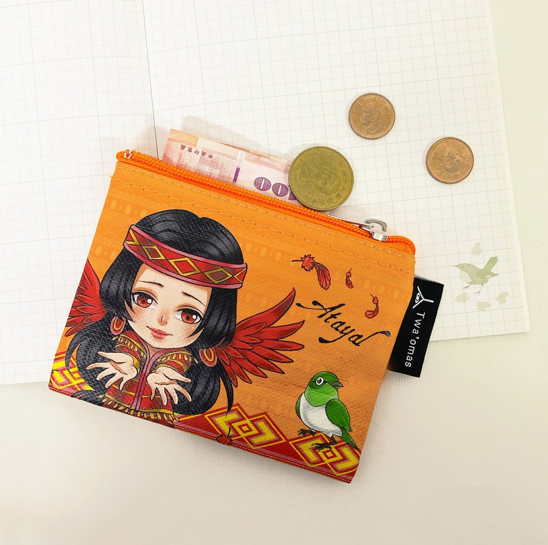 SunnyBag x 塔哇欧玛司-万用袋(小)-泰雅族 - 化妆包/杂物包 - 其他材质 橘色