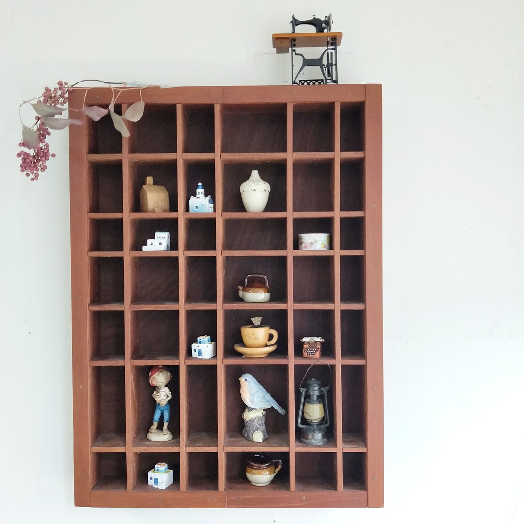 【好日恋物】德国古董Antique收藏小物展示柜重量级实木手工制作 - 收纳用品 - 木头 咖啡色