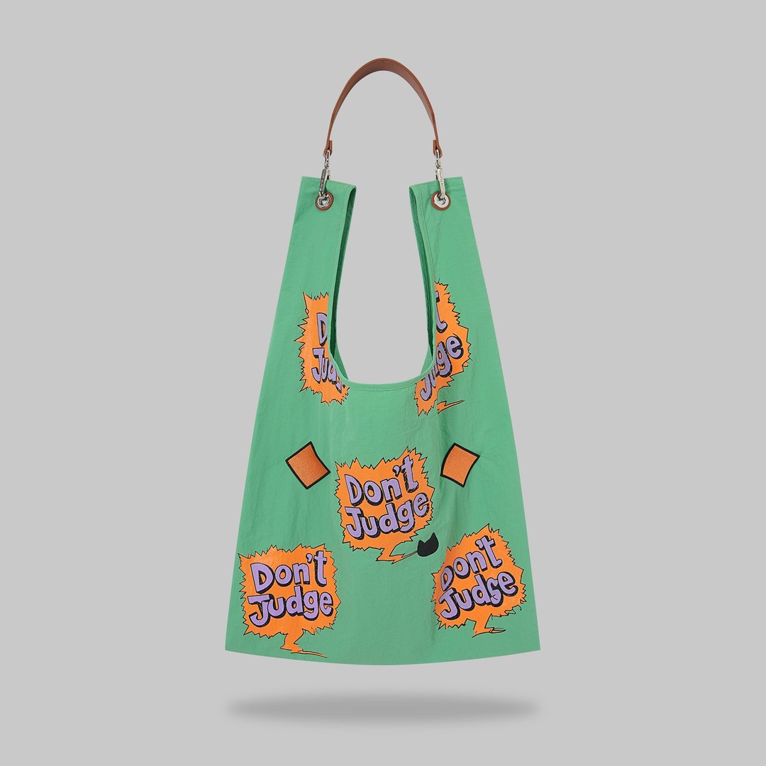 Don't Judge - Carries things. Not opinions | 配可拆真皮肩带 - 侧背包/斜挎包 - 尼龙 绿色