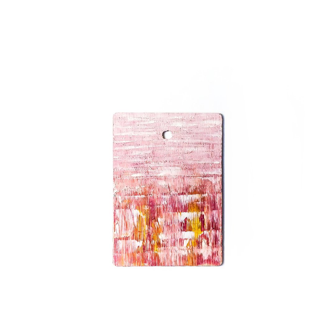 手绘抽象艺术环保木牌吊饰 Abstract Wood Art_Glitch - 吊饰 - 环保材料 橘色