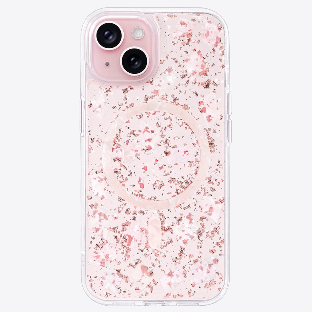 珊瑚海贝壳系列 干燥玫瑰 磁吸版手机壳 iPhone 15 14 13 Pro Max - 手机壳/手机套 - 贝壳 透明