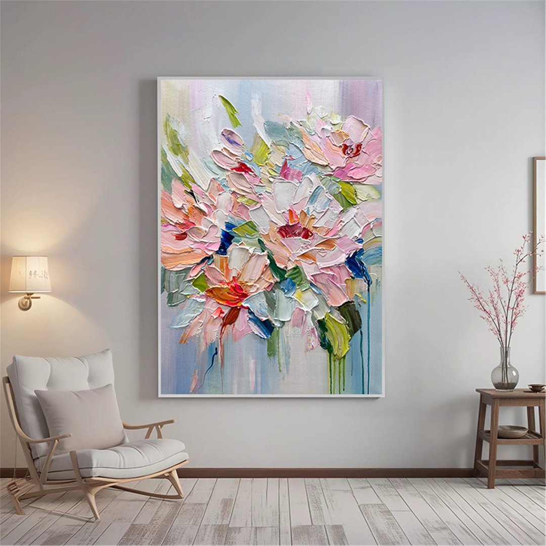繁花 手绘油画/抽象/原创商品/装饰画/挂画/客厅/走廊/玄关挂画 - 海报/装饰画/版画 - 亚麻 多色