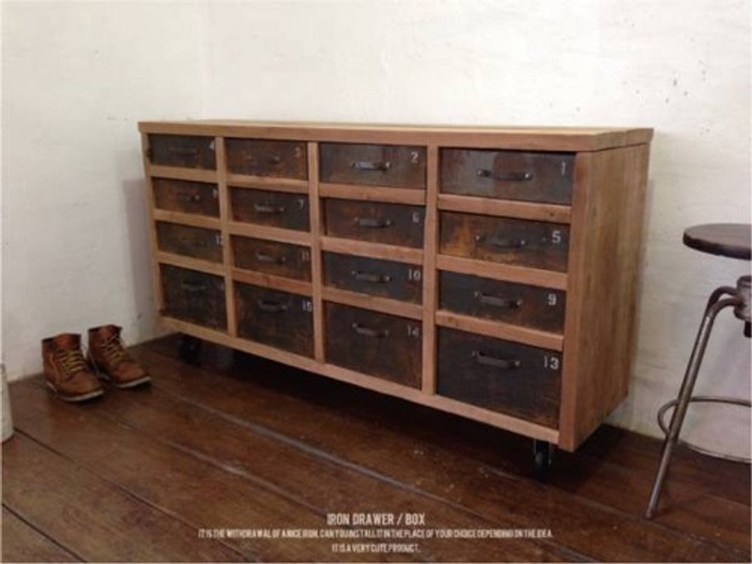 Limited Quantity Shelf Iron Storage Shelf 16 Cups Drawer TV Board Chest Shelf Multipurpose Multi - 其他家具 - 木头 