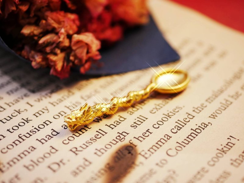 黄金9999-纯金龙汤匙摆件-黄金摆件 - 满月礼盒 - 24k 金 金色