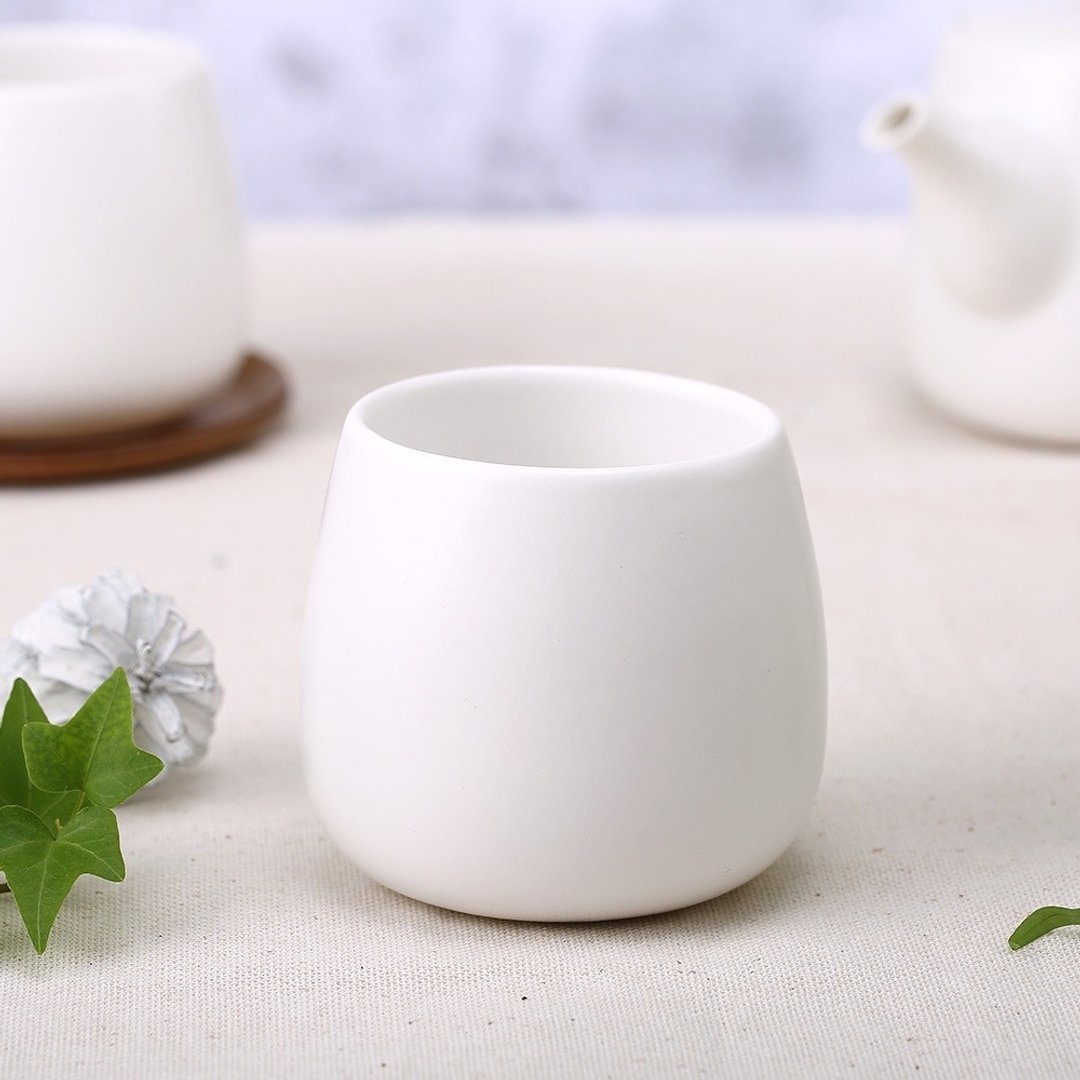 TAMAGO 茶杯 双层陶瓷隔热杯 纯白简约风 无盖 - 茶具/茶杯 - 瓷 白色
