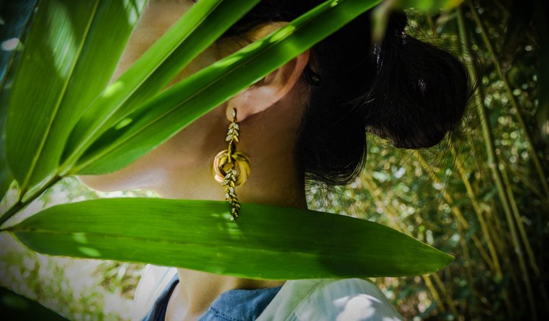 -圆 Round- - 耳环/耳夹 - 竹 