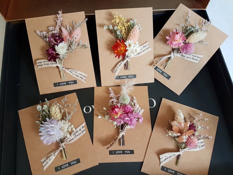 海藏设计│随性自然风干燥小胸花/招待胸花/花礼卡 - 胸花/手腕花 - 植物．花 多色