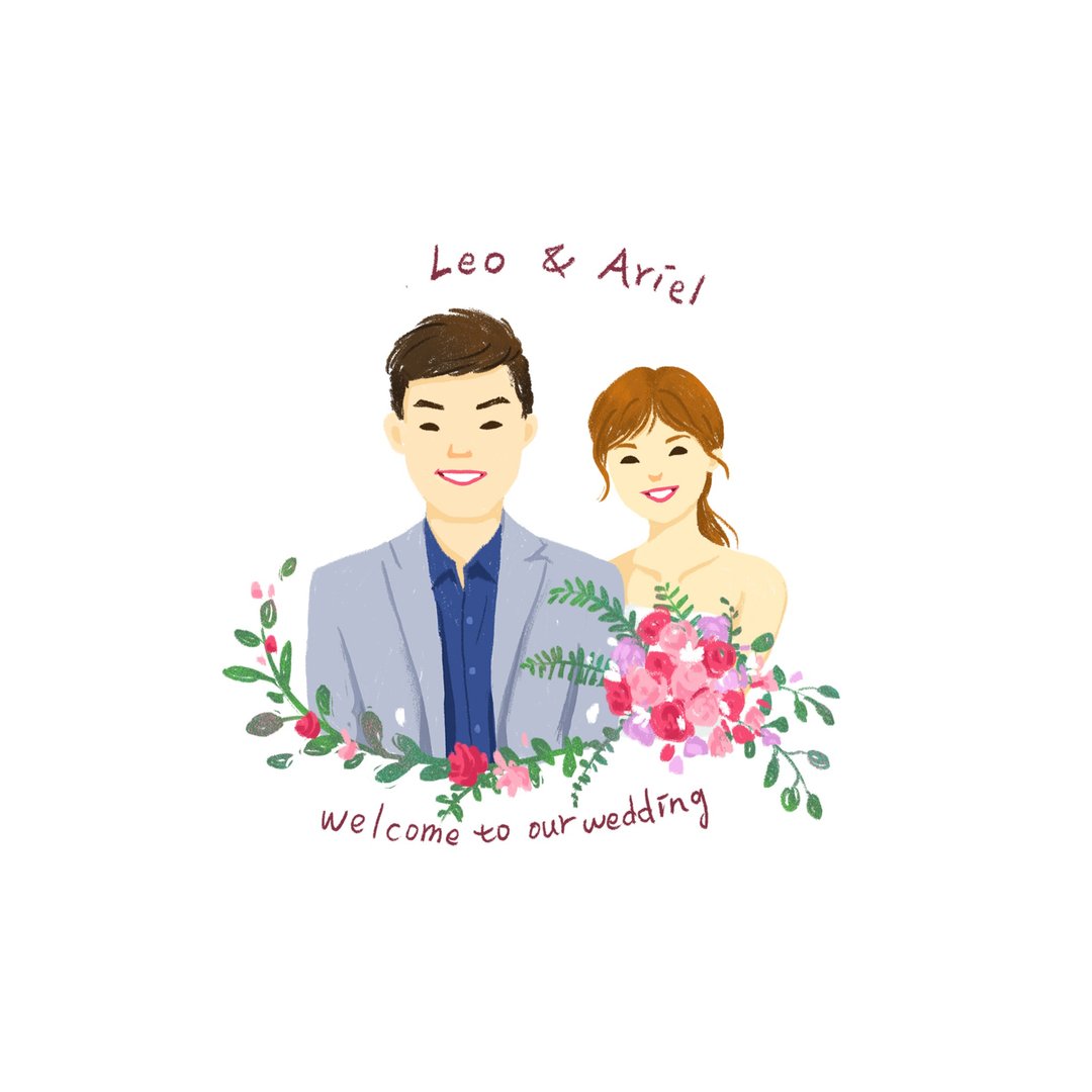 定制婚礼插图-半身 - 其他 - 其他材质 