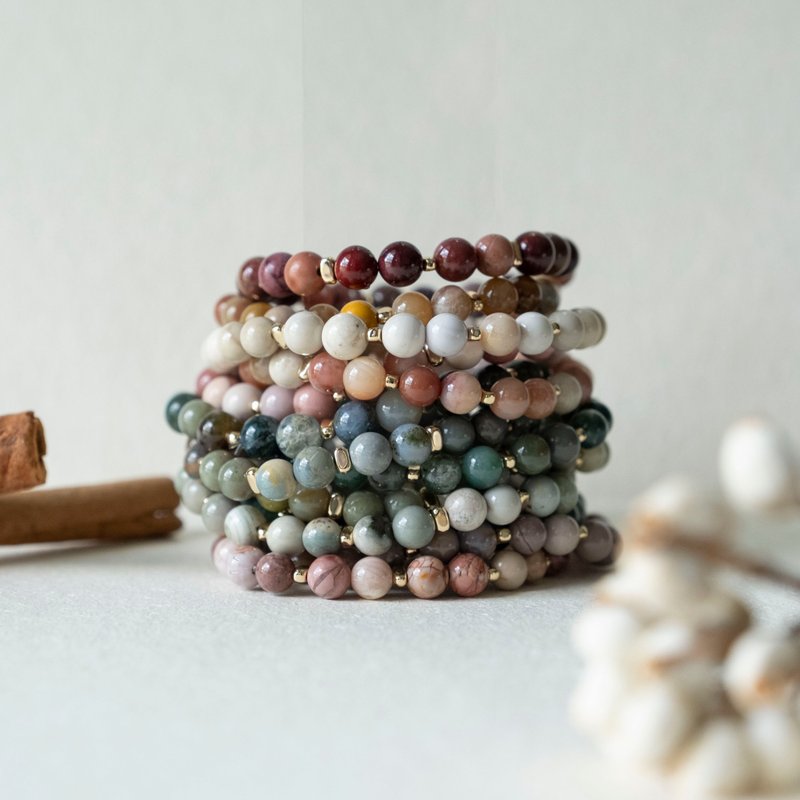 迷你粉彩丨阿拉善玛瑙丨天然矿石水晶手串礼物【促销优惠】 - 手链/手环 - 水晶 多色