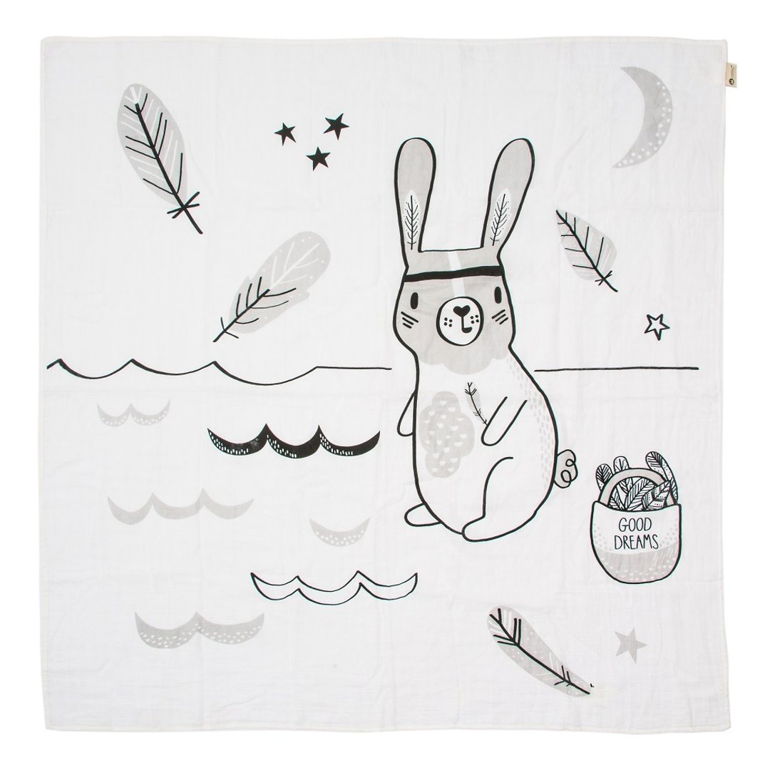 有机棉包巾-瑞恩小兔RIVER MUSLIN WRAP - 其他 - 棉 灰色