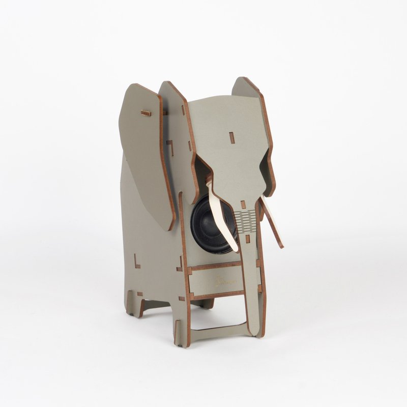 【最后贩售到4/15】Stereo Puzzle立体拼图音响 | 草原象(单声道) - 木工/竹艺/纸艺 - 木头 灰色