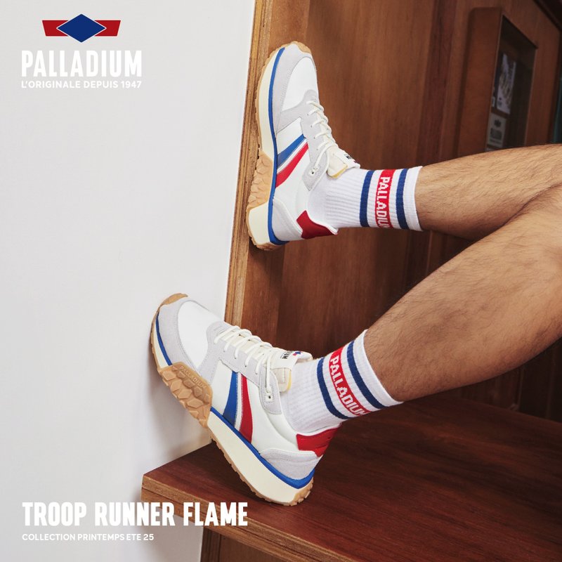 PALLADIUM TROOP RUNNER FLAME 复古拚色军种潮鞋 经典法国 74487 - 女款运动鞋/球鞋 - 其他材质 多色