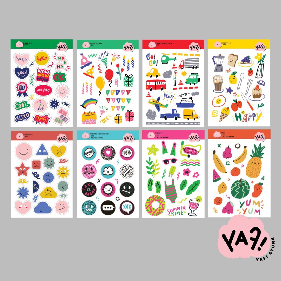 Sticker Set (8sheets) - 贴纸 - 防水材质 