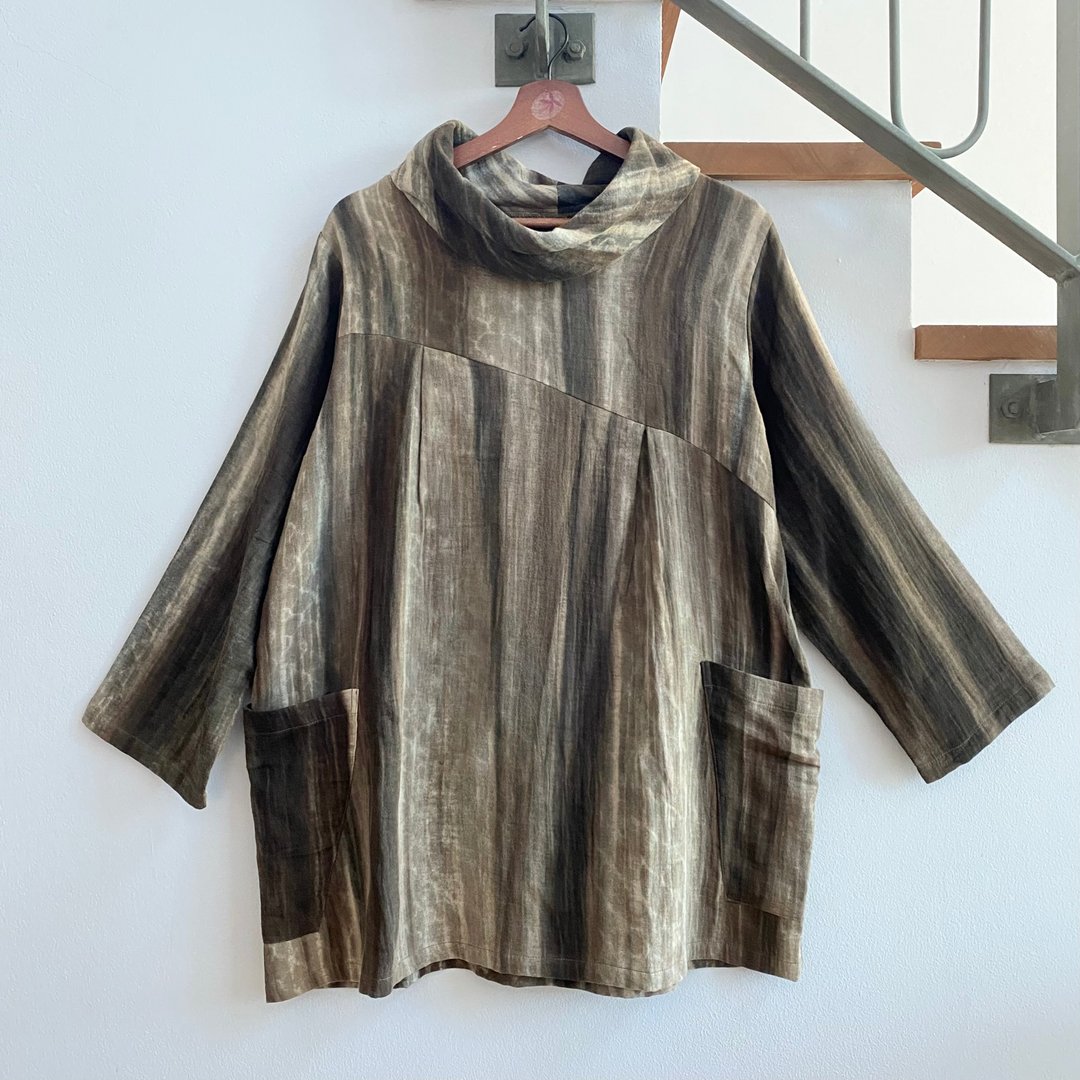 n a t u r e brown tunic / 天然染色 / 双重柔软纯棉 - 洋装/连衣裙 - 棉 咖啡色
