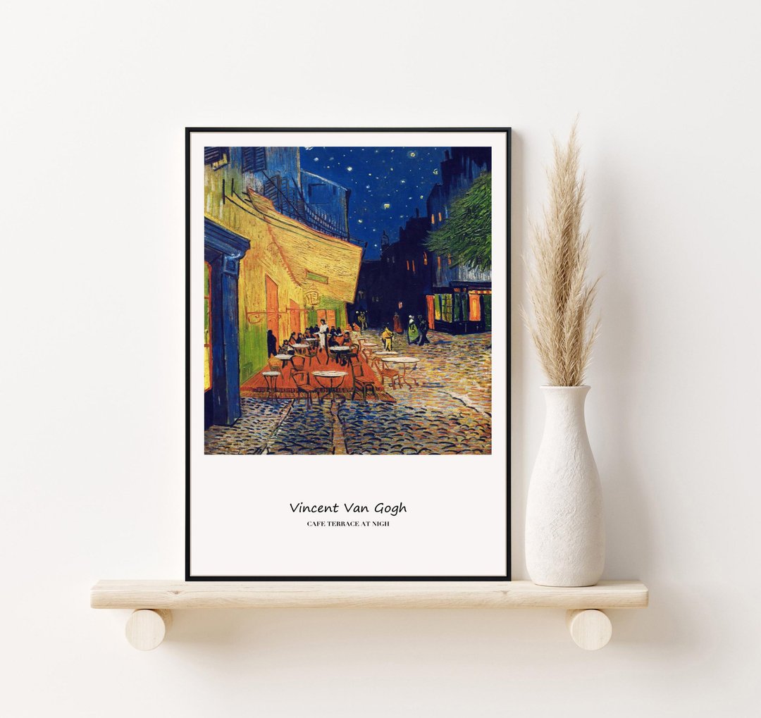 梵谷·夜晚露天咖啡座-直式_挂画_名画系列_台湾制作 快速出货 - 海报/装饰画/版画 - 棉 多色