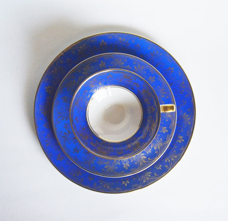 德国古董下午茶杯盘组 - 茶具/茶杯 - 瓷 蓝色
