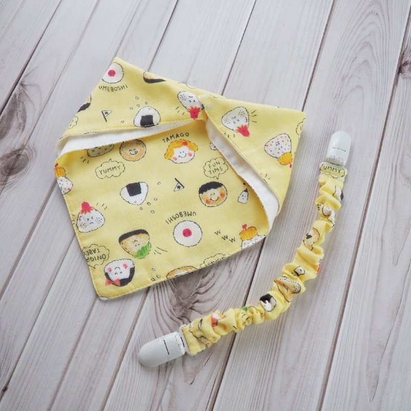 日本纯棉印花好好用围兜手帕组_ 附可拆双头松紧夹_两用造型 - 围嘴/口水巾 - 棉．麻 