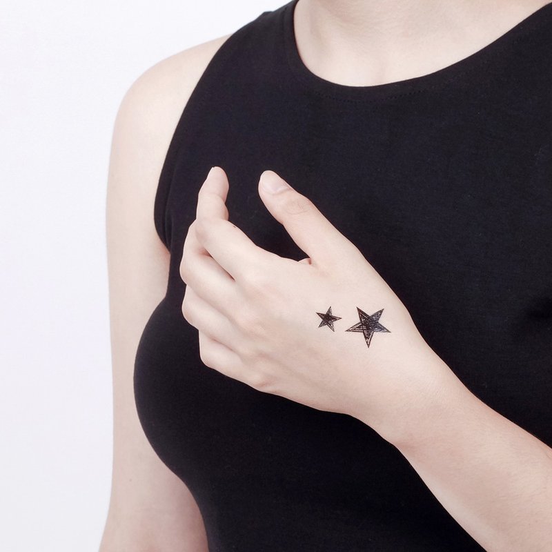 Surprise Tattoos /  小小涂鸦 星星 爱心 刺青 纹身贴纸 - 纹身贴 - 纸 黑色