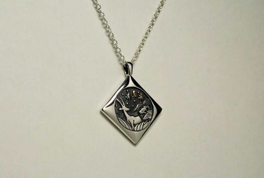 I saw the same moon - Thomson's gazelle - Silver pendant - 项链 - 其他金属 银色