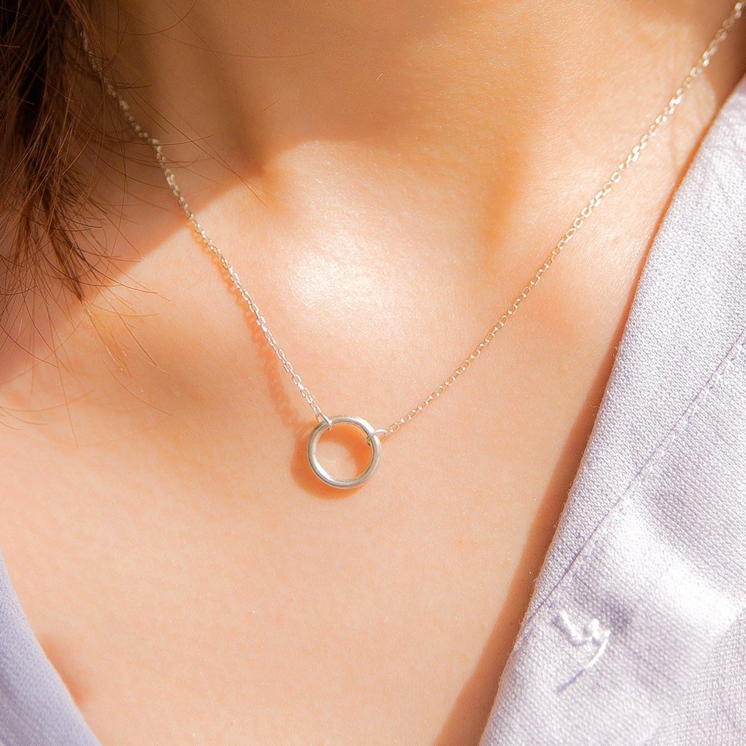 Round Silver Necklace 圆圈纯银项链 - 项链 - 纯银 银色