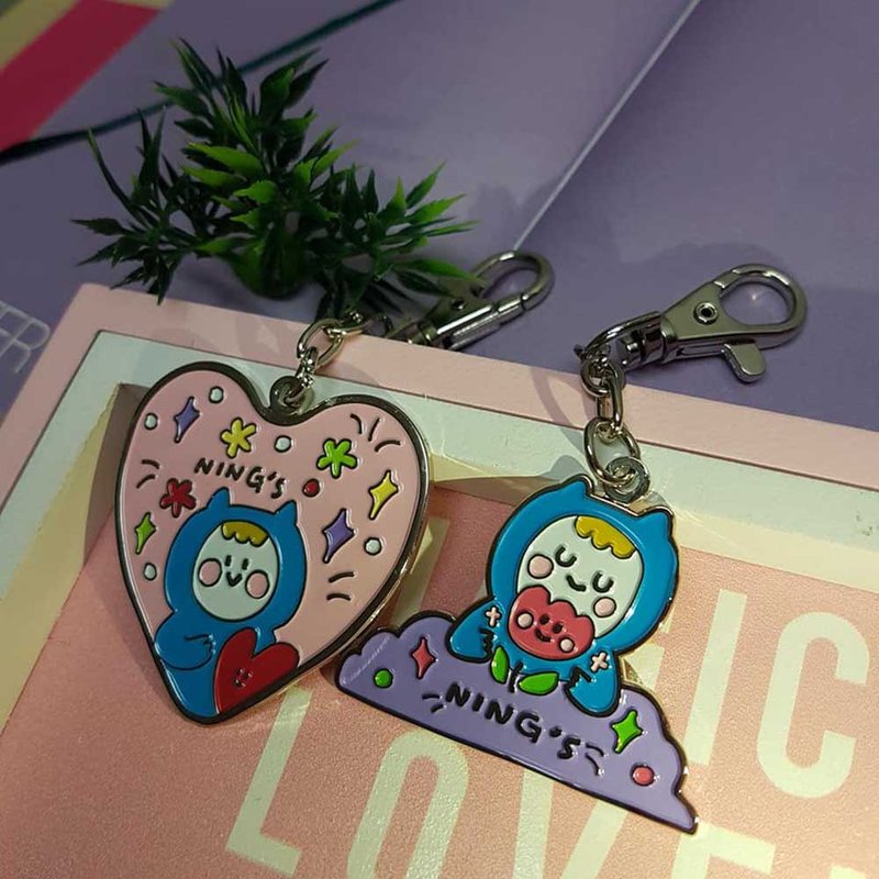 Ning's-铜压烤漆钥匙圈 希望花花款 & 梦幻爱心款 - 钥匙链/钥匙包 - 铜/黄铜 