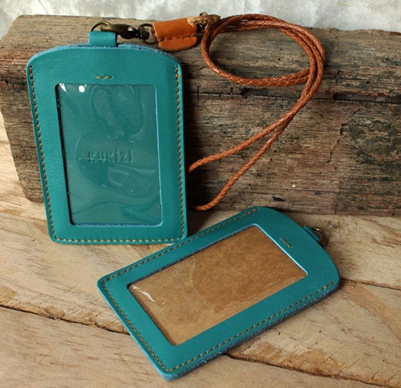 公司办公室的脖子皮革姓名徽章 - 证件套/卡套 - 真皮 