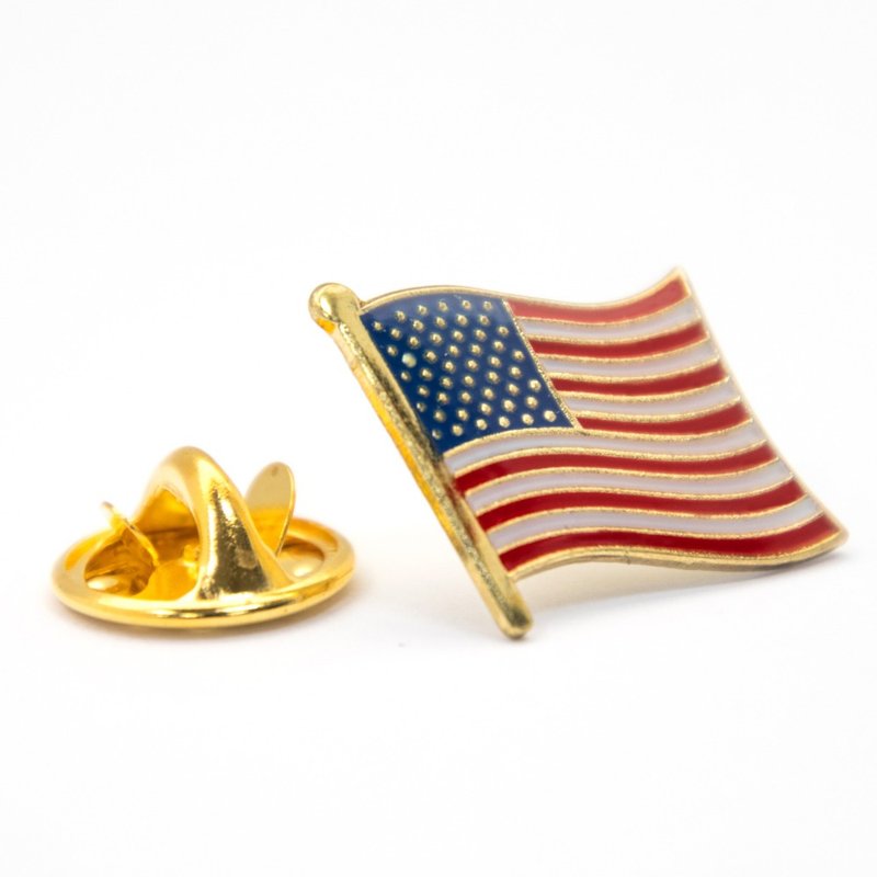 USA 美国 爱国别针 爱国 金属徽章 升旗证章胸针 金属别针 国家徽 - 胸针 - 其他材质 多色