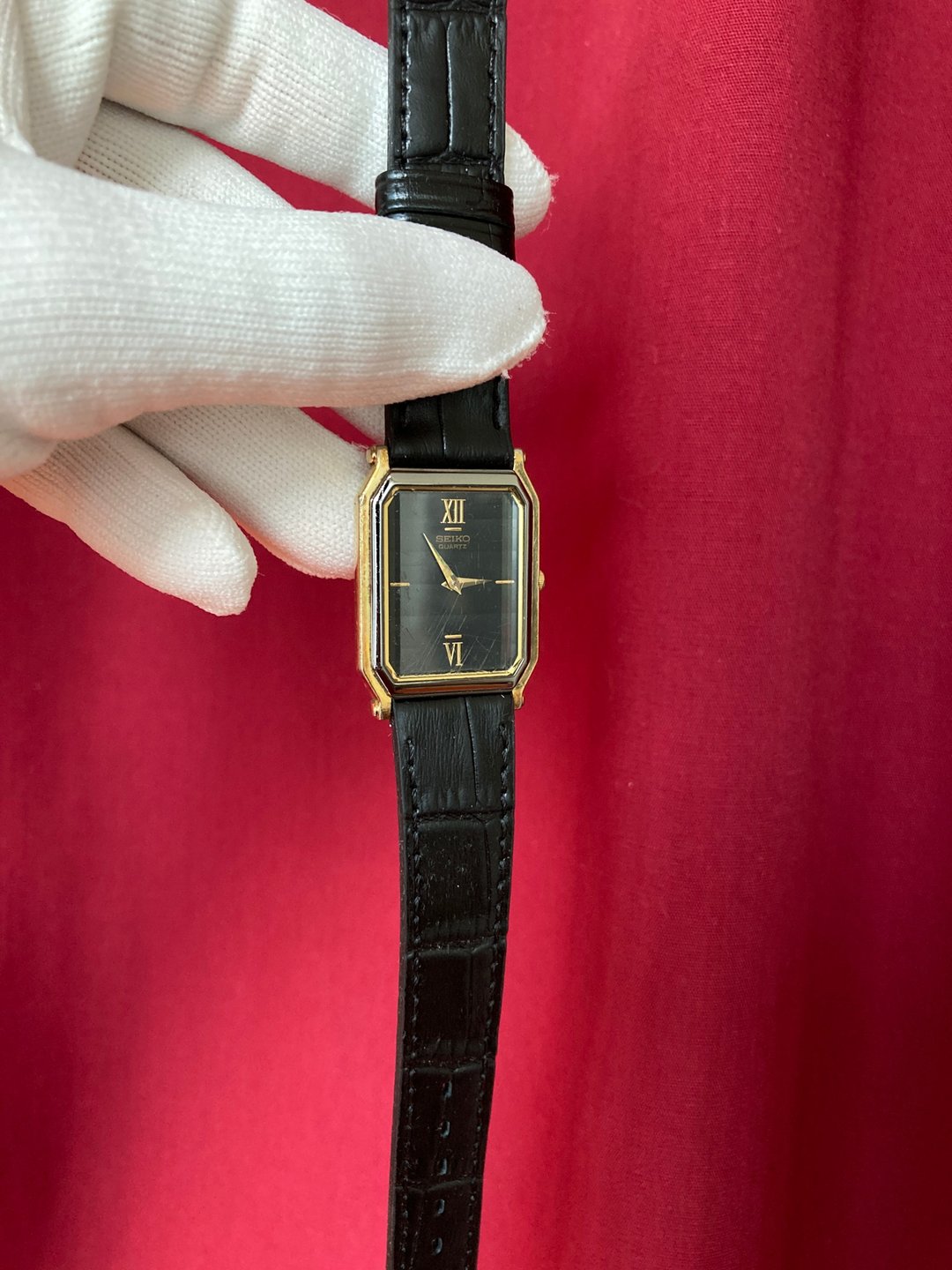 SEIKO 八角形金银双色表壳 立体玻璃镜面 立体纹表盘 中性 古董表 - 女表 - 其他材质 金色