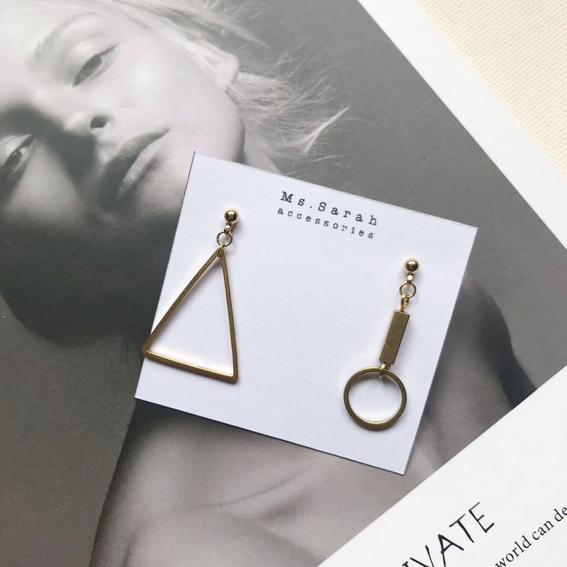 黄铜耳环_平衡(可改夹) - 耳环/耳夹 - 铜/黄铜 金色