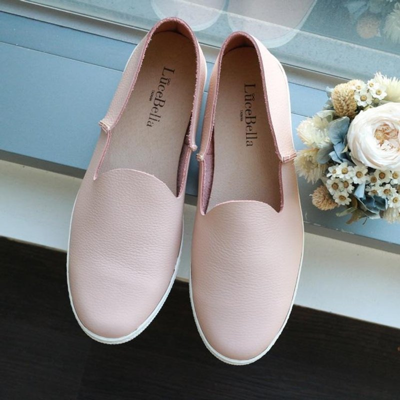 【小资向前冲】素色随性百搭懒人鞋_粉_仅剩22.5 - 女款休闲鞋 - 真皮 粉红色