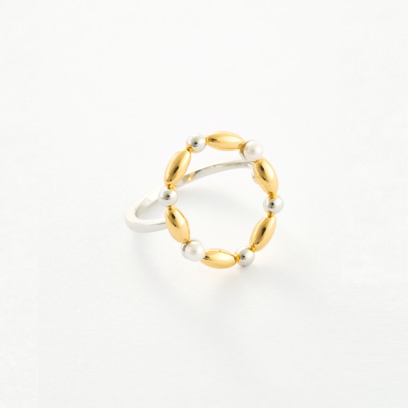 【 2025 新品 】串珠环圈开口戒 /  Fiona ring - 戒指 - 铜/黄铜 