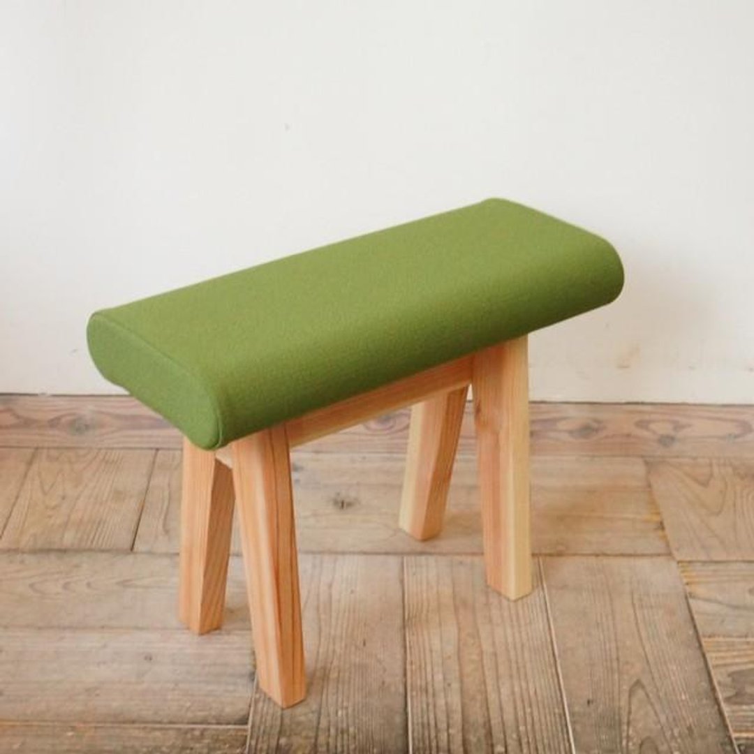 Square cloth of stool (Natural × Matcha) - 其他家具 - 木头 绿色
