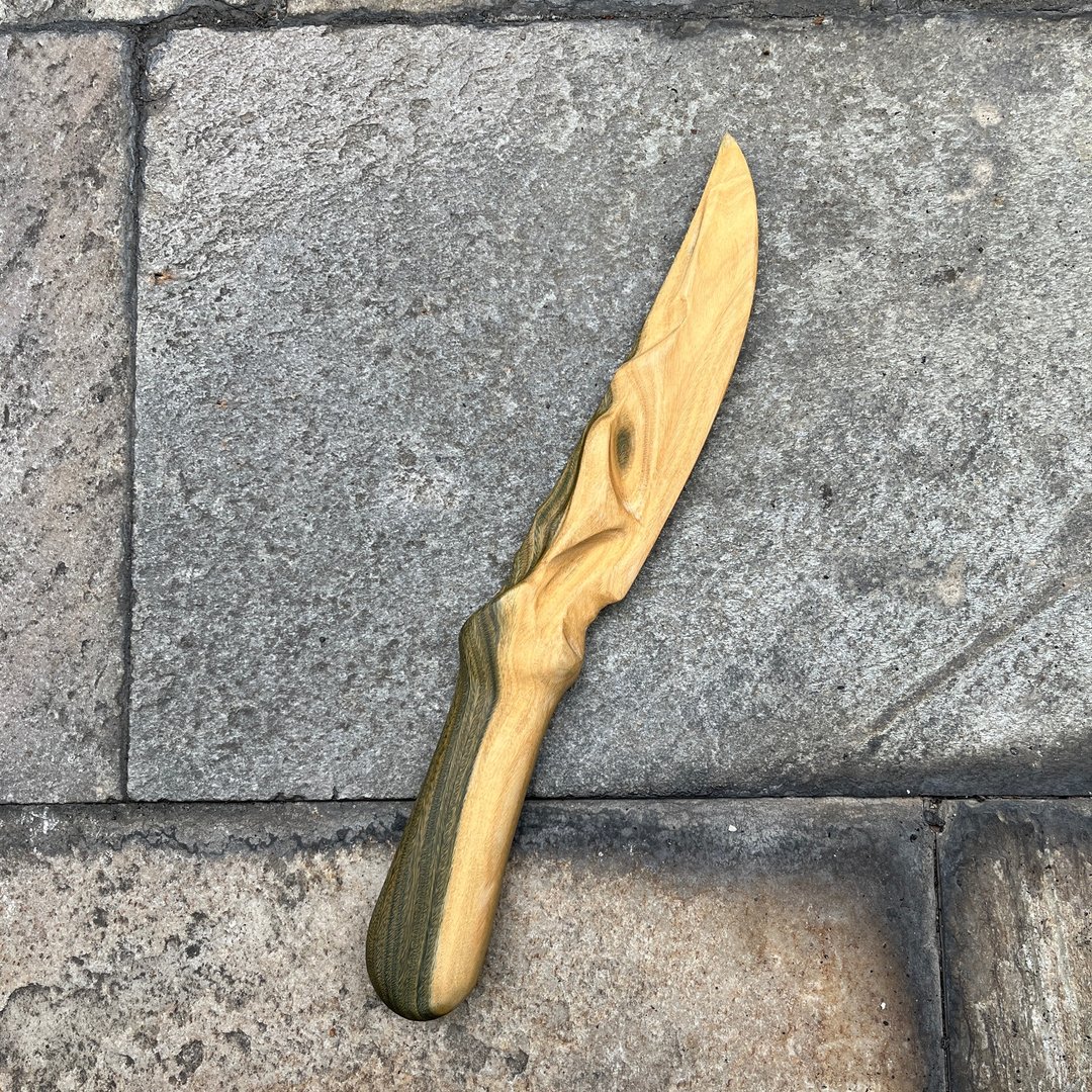 我贩剑　妖刀　擎时心忒　绿檀收藏艺品　木刀　匕首　魔剑纸镇 - 摆饰 - 木头 绿色