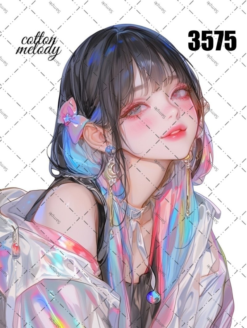 original sticker no.3575 人物贴纸 原创贴纸 原创人物贴纸 装饰贴纸 cotton melody - 贴纸 - 纸 