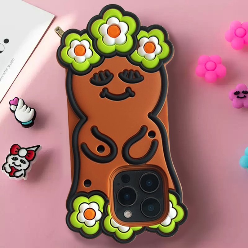 【Candies】iPhone 16 Pro - 花花睡眠宝宝 咖啡 手机壳 生日礼物 - 手机壳/手机套 - 硅胶 咖啡色