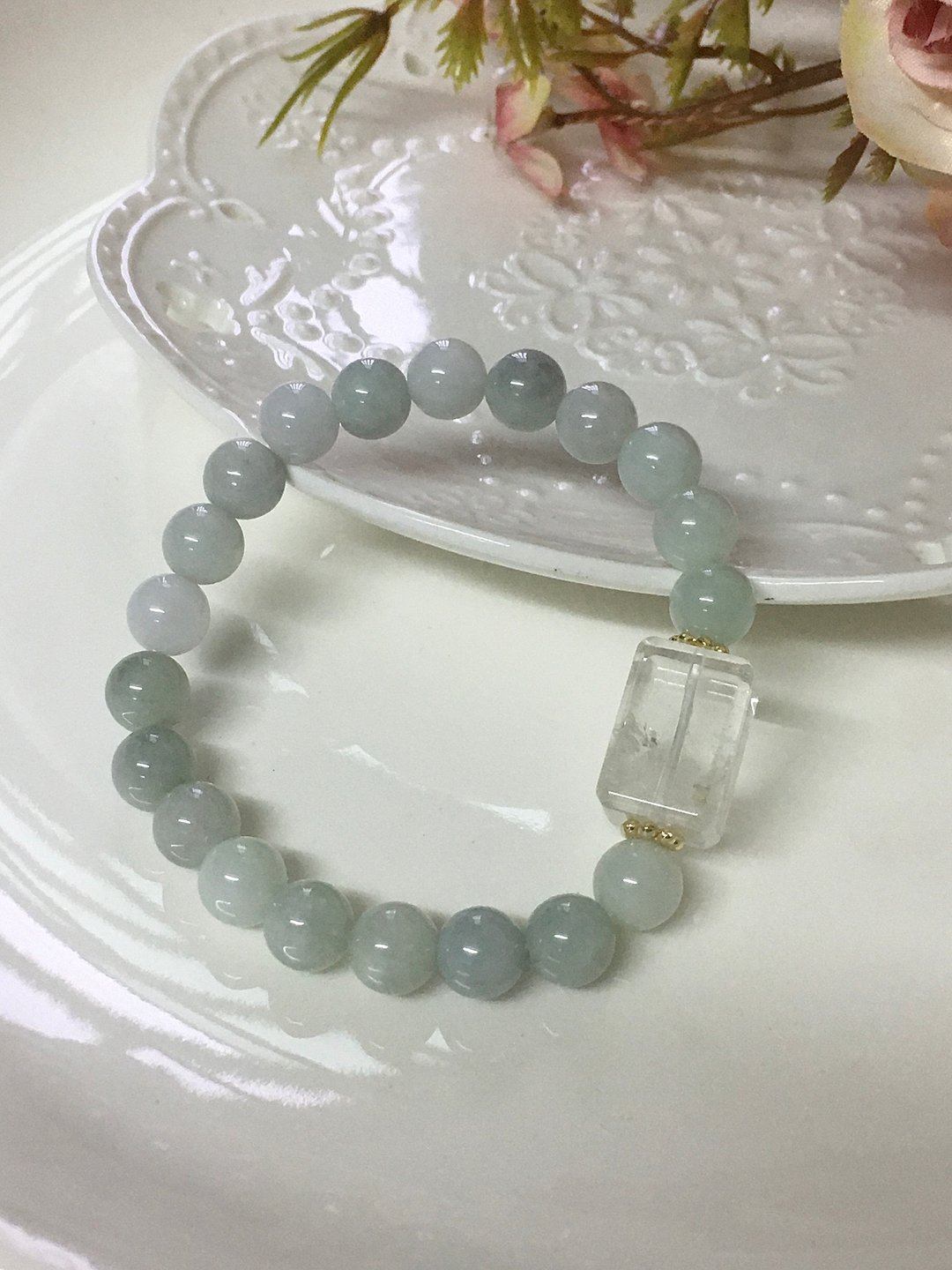 心忱-翡翠 白幽灵 - 手链/手环 - 水晶 白色
