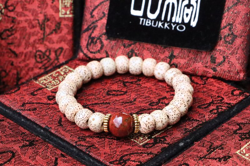 星月菩提子手珠 10x8mm 战国红玛瑙隔珠 父亲节礼物 定制化设计 - 手链/手环 - 植物．花 