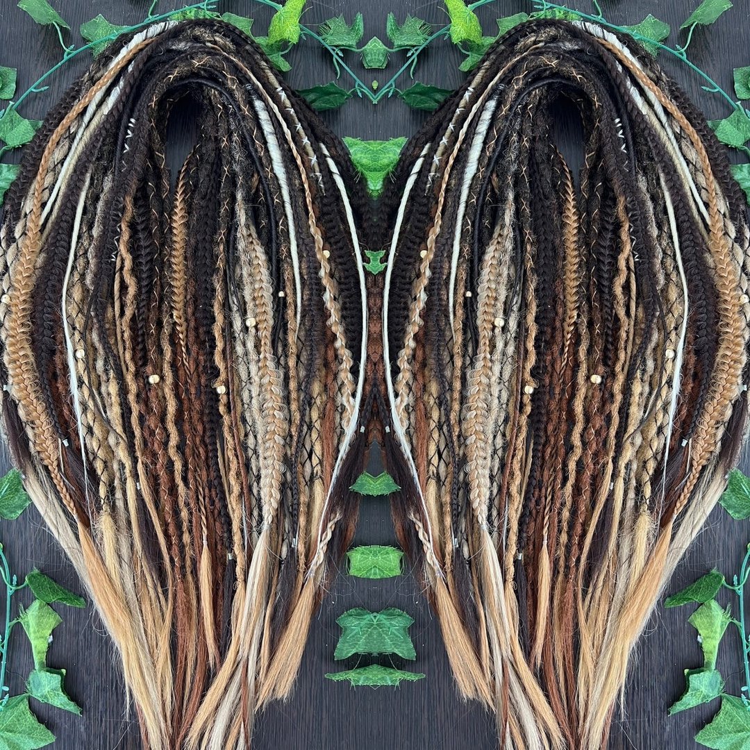 Set Scandinavian Brule Classik Skandi Dreads Ombre Synthetic - 发饰 - 其他人造纤维 金色