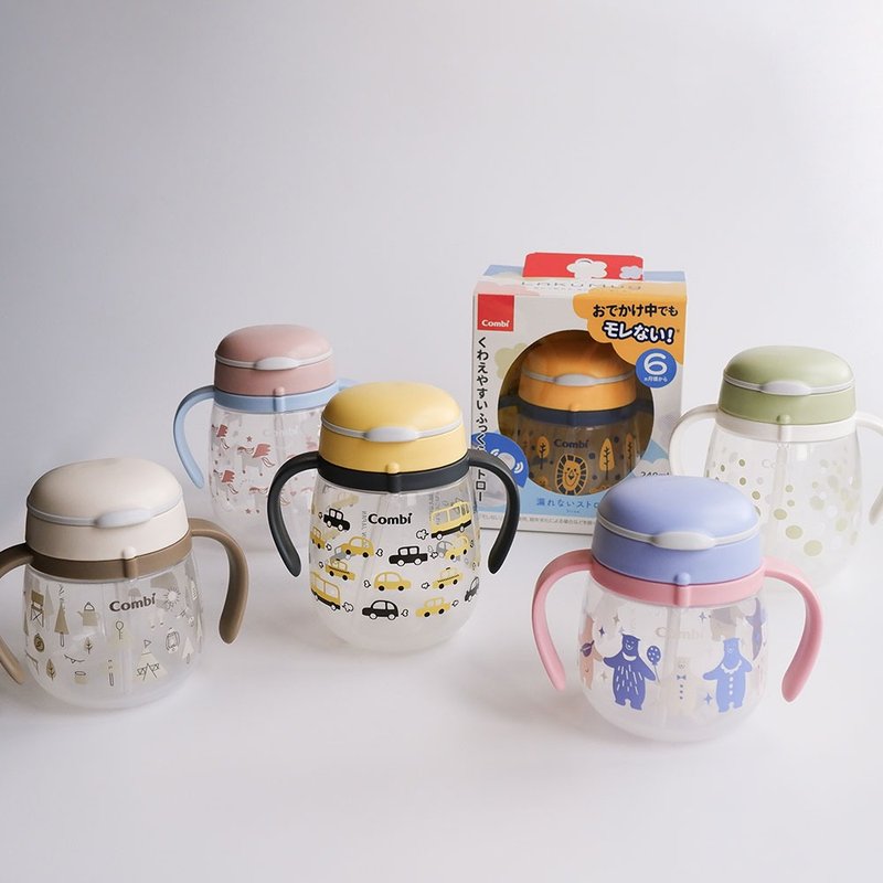 【combi】Laku乐可杯-吸管杯 (240ml/340ml) - 儿童餐具/餐盘 - 橡胶 多色