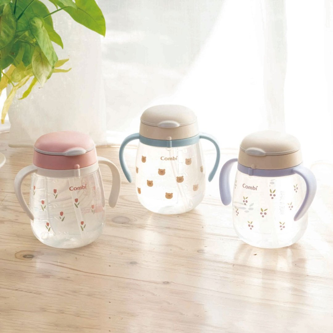 【combi】Laku乐可杯-吸管杯 (240ml/340ml) - 儿童餐具/餐盘 - 橡胶 多色