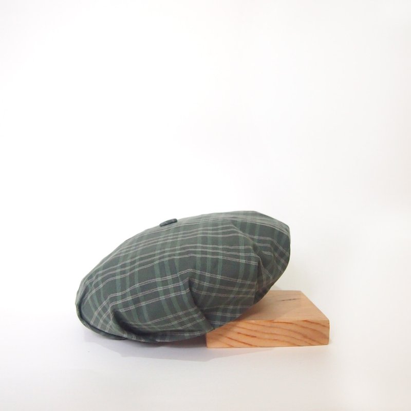 Summer Pleated Beret 双面贝雷帽 | 香港手造 - 帽子 - 棉．麻 蓝色