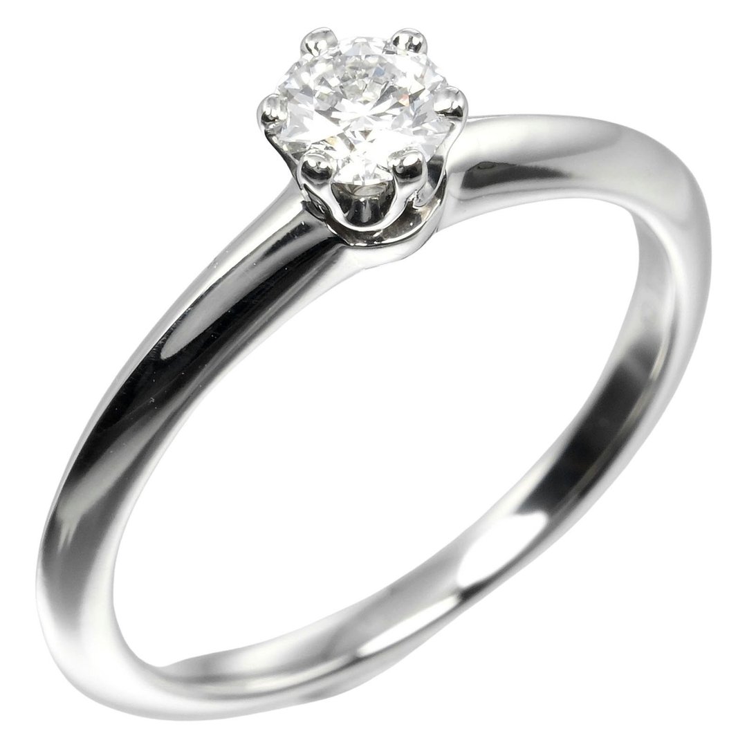 【日本直送】蒂芙尼 TIFFANY&Co. Solitaire 8号 戒指 0.26ct Pt950铂金 钻石【二手】A级 - 戒指 - 贵金属 银色