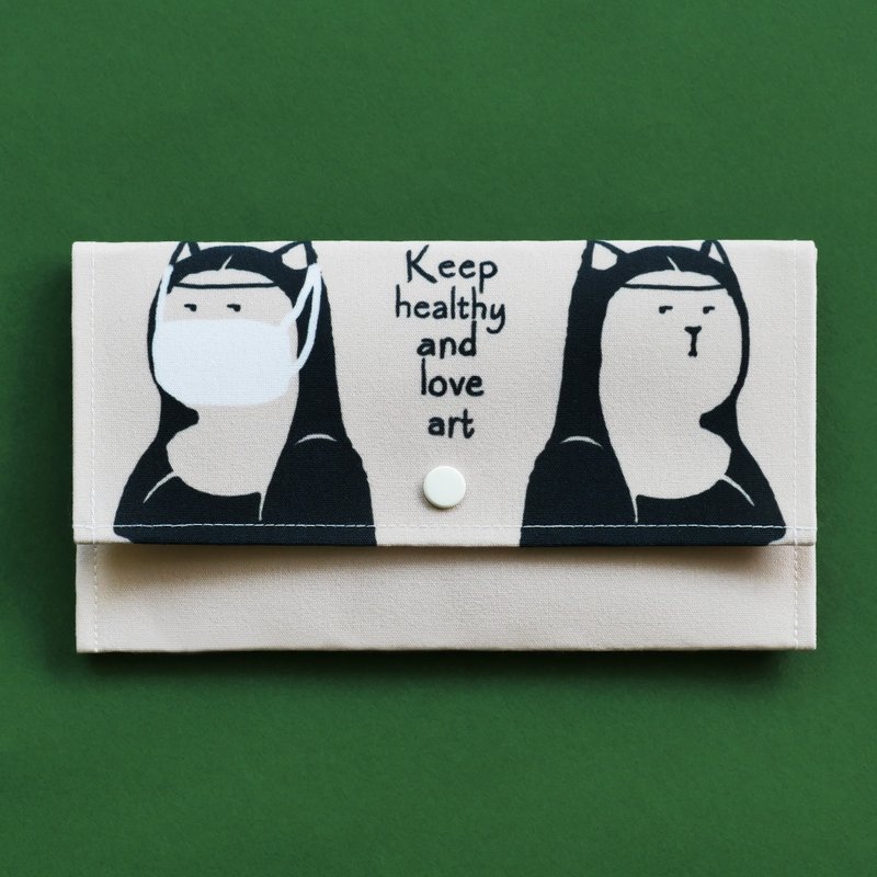 古典美猫的口罩收纳套 - 化妆包/杂物包 - 棉．麻 多色