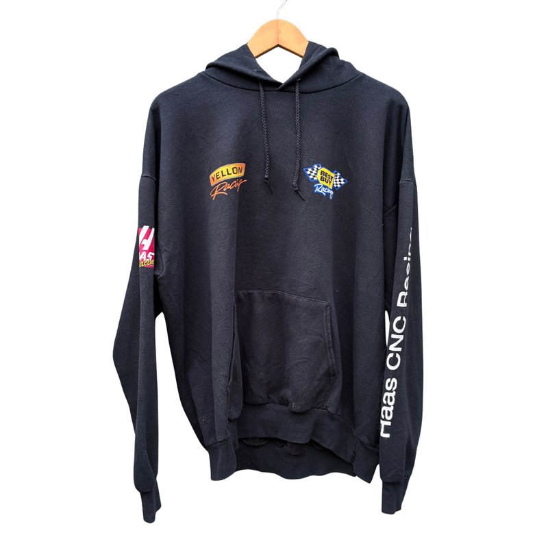 VINTAGE 2000s HAAS CNC Racing NASCAR Hoodie BEST BUY 黄色赛车 XL - 男装外套 - 其他材质 黑色