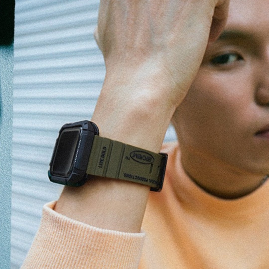 Apple Watch 42/44/45/46/49mm Shokku 街头款硅胶表带-绿色 - 表带 - 塑料 绿色