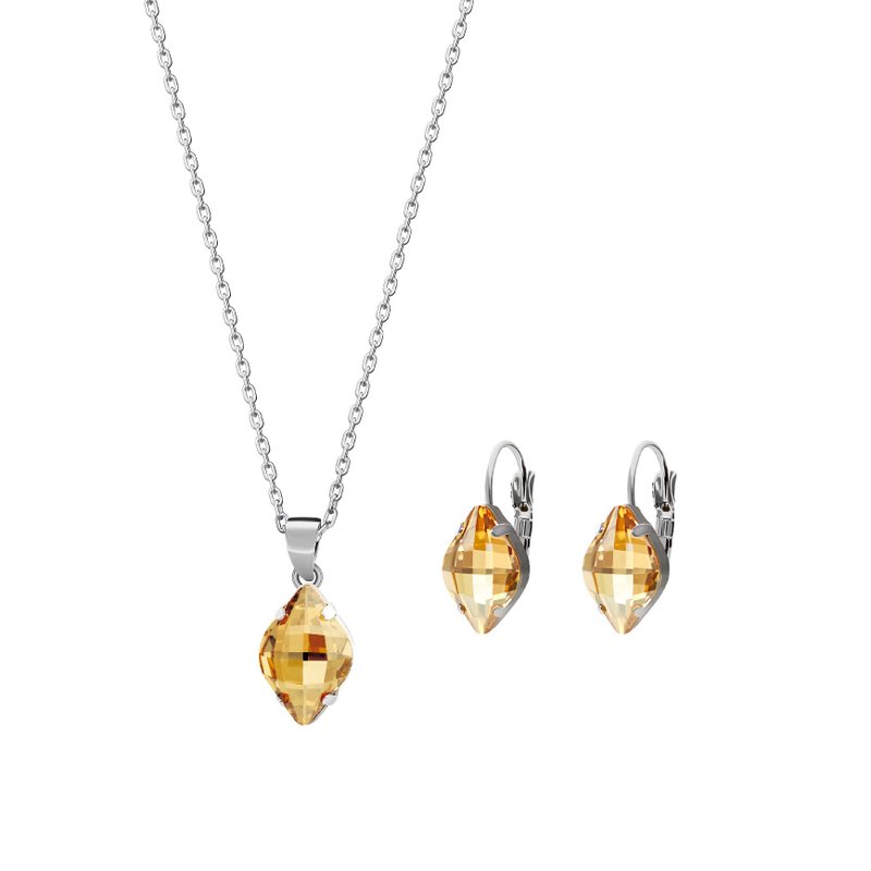 奥地利柠檬切割水晶 - 金色魅影 - 项链 - 水晶 金色