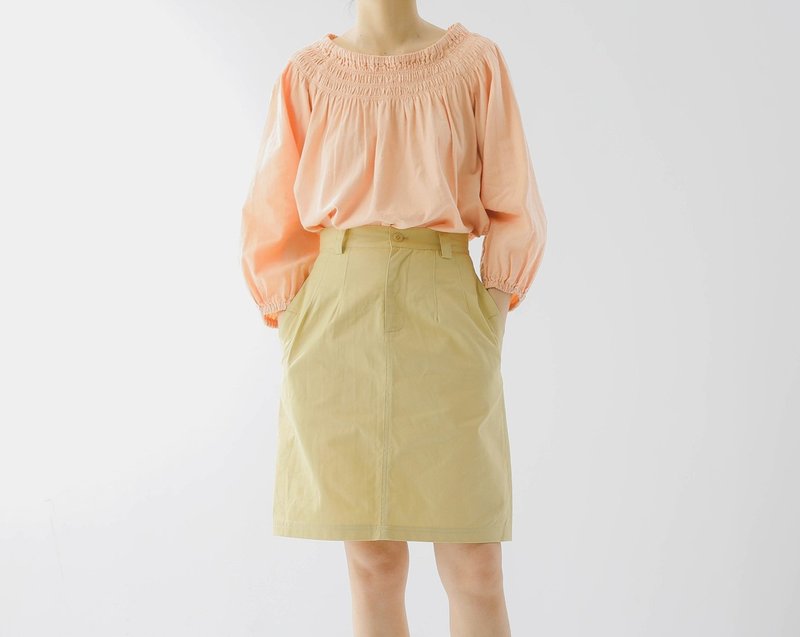 【柔和桃】法式复古 温柔显白/缩褶棉纺小衫 - 女装上衣 - 棉．麻 粉红色