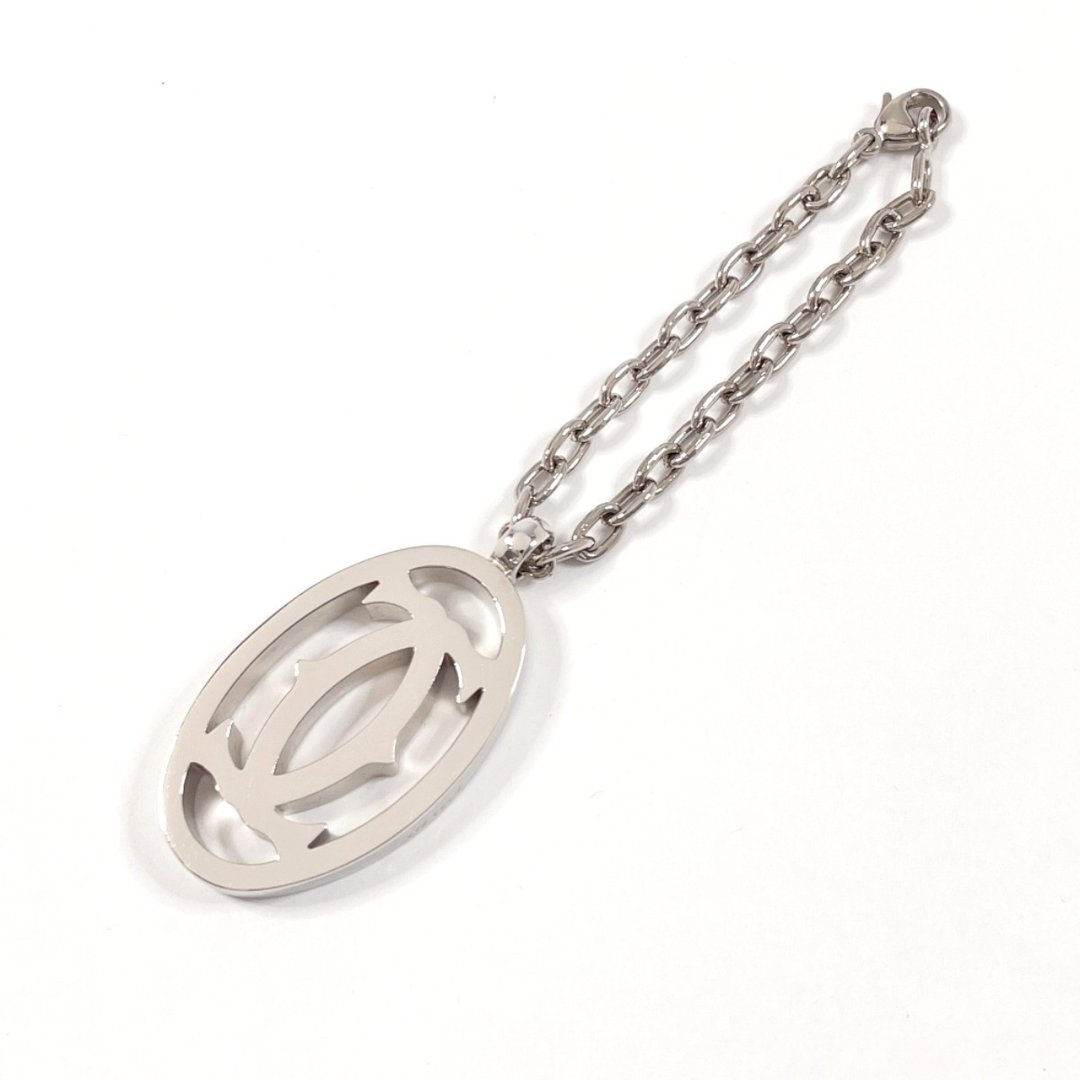 【日本直送 二手美品】卡地亚 CARTIER 坠饰 钥匙圈 T1220148 Double C Logo 金属 银色 - 吊饰 - 贵金属 银色