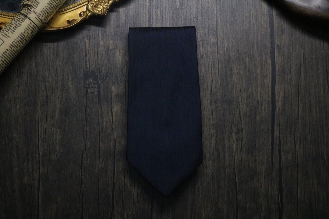 黑色简约竖纹真丝领带/正装商务新郎伴郎毕业礼高档领带 - 领带/领带夹 - 丝．绢 黑色