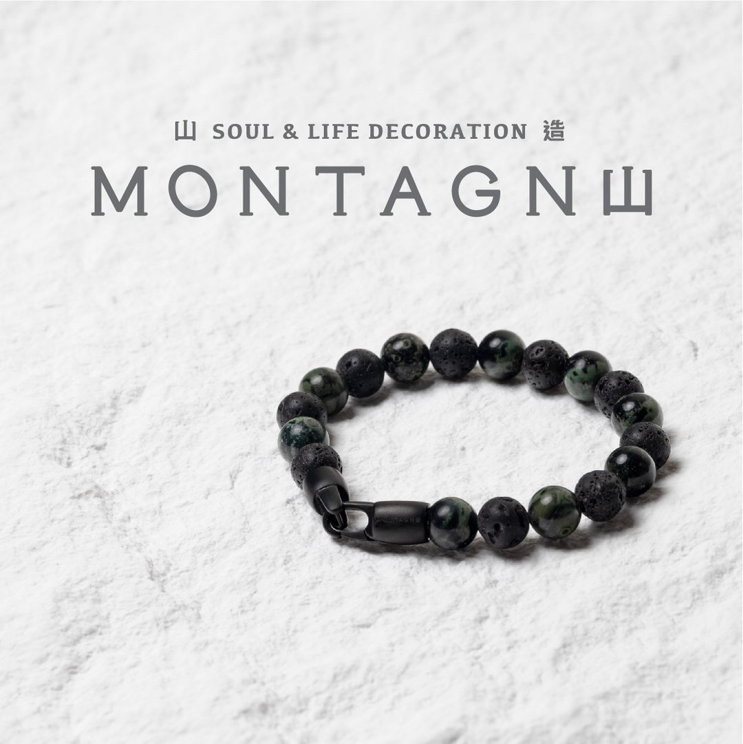 【Montagne】CLASP | 黝帘石。火山石手链 - 手链/手环 - 水晶 